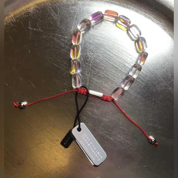 ๐๐ NOGU Mini Rainbow Supernova Galaxy Glass Pebble x Red String Bracelet ๐๐ - Picture 5 of 5